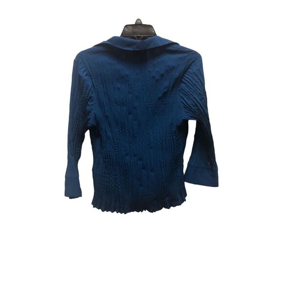 Bay Studio Career Petite Women’s Blue Long Sleeve Button Down too - Picture 4 of 6